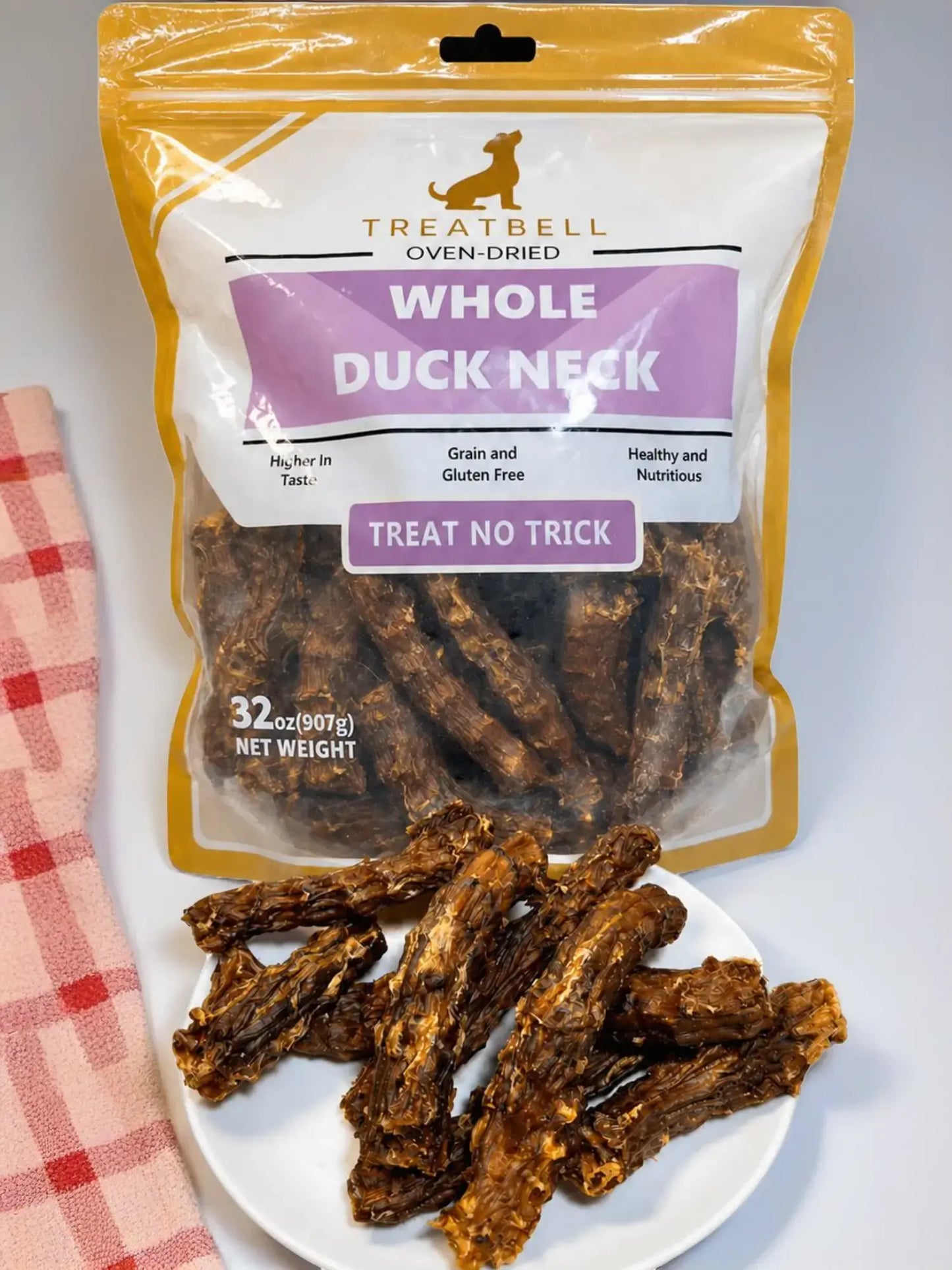 2LB Duckneckpieces Oven-Dried Dog Treats ,Firm & Crunchy Texture, High-Protein Low-Fat Dental Treats, for Joint Health & Oral Hygiene Small to Large Dogs