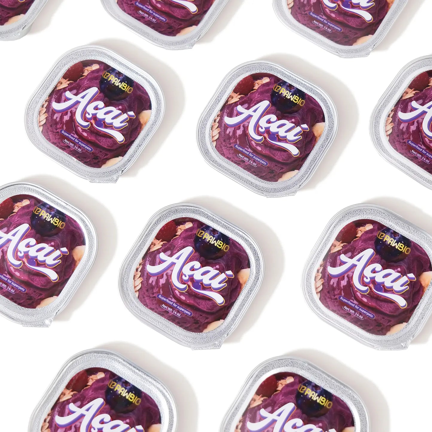 Acai Superfood Mousse, Digestive Support Pet Treats 12 Cups - Tasty Goat Cheese Flavor