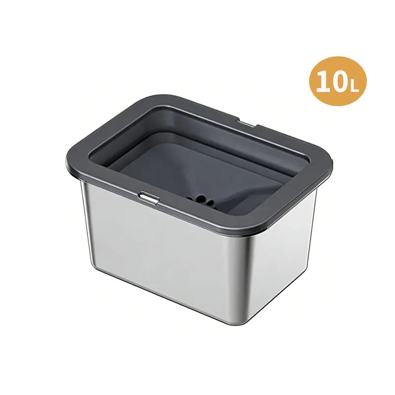 10L Spill-Proof Dog Water Bowl, Elevated Stainless Steel Anti-Splash Slow Water Feeder for Large Dogs