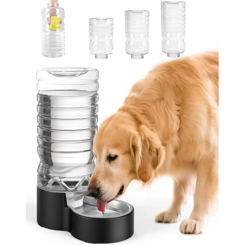 2.5 Gallon Automatic Dog Water Dispenser[Wide Mouth for Easy Hand-In Cleaning][Removable Stainless Steel Bowl], Gravity Refilling Large Capacity for Cats and Dogs, Multi-Pet Homes