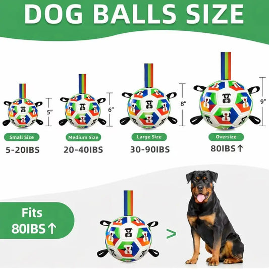 Dog Toys Dog Balls, Dog Soccer Ball with Straps, Dog Birthday, Herding Ball, Balls for Small Medium Pet, Puppy Outdoor Toy (6 Inch)