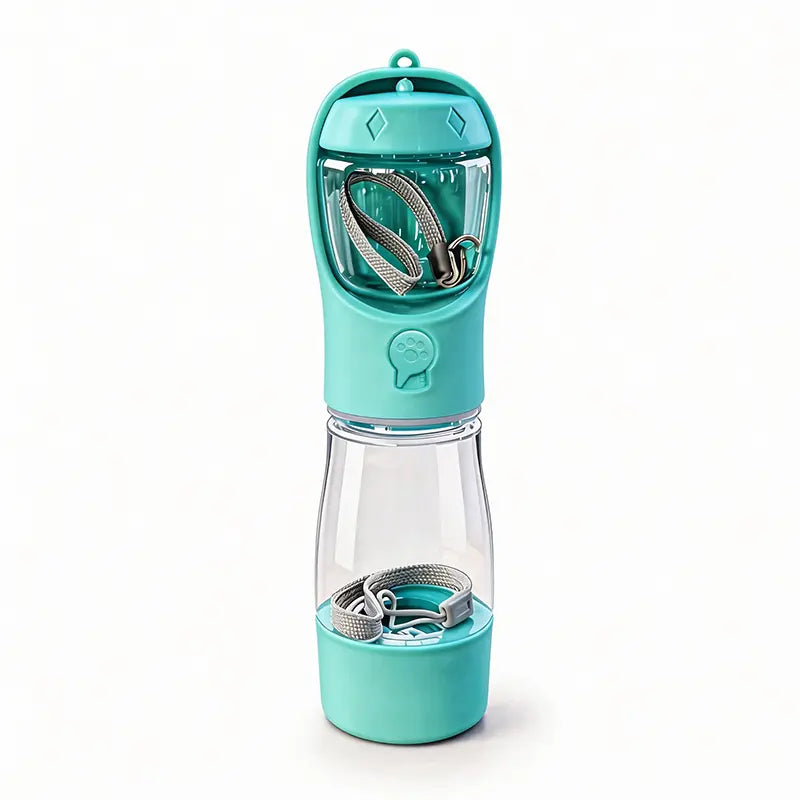 3 in 1 Pet Water Bottle 20 Oz - Leak Proof Portable Dog Water Container with Poop Bag Dispenser for Travel, Hiking & Outdoor Activities Holder,Summervibes