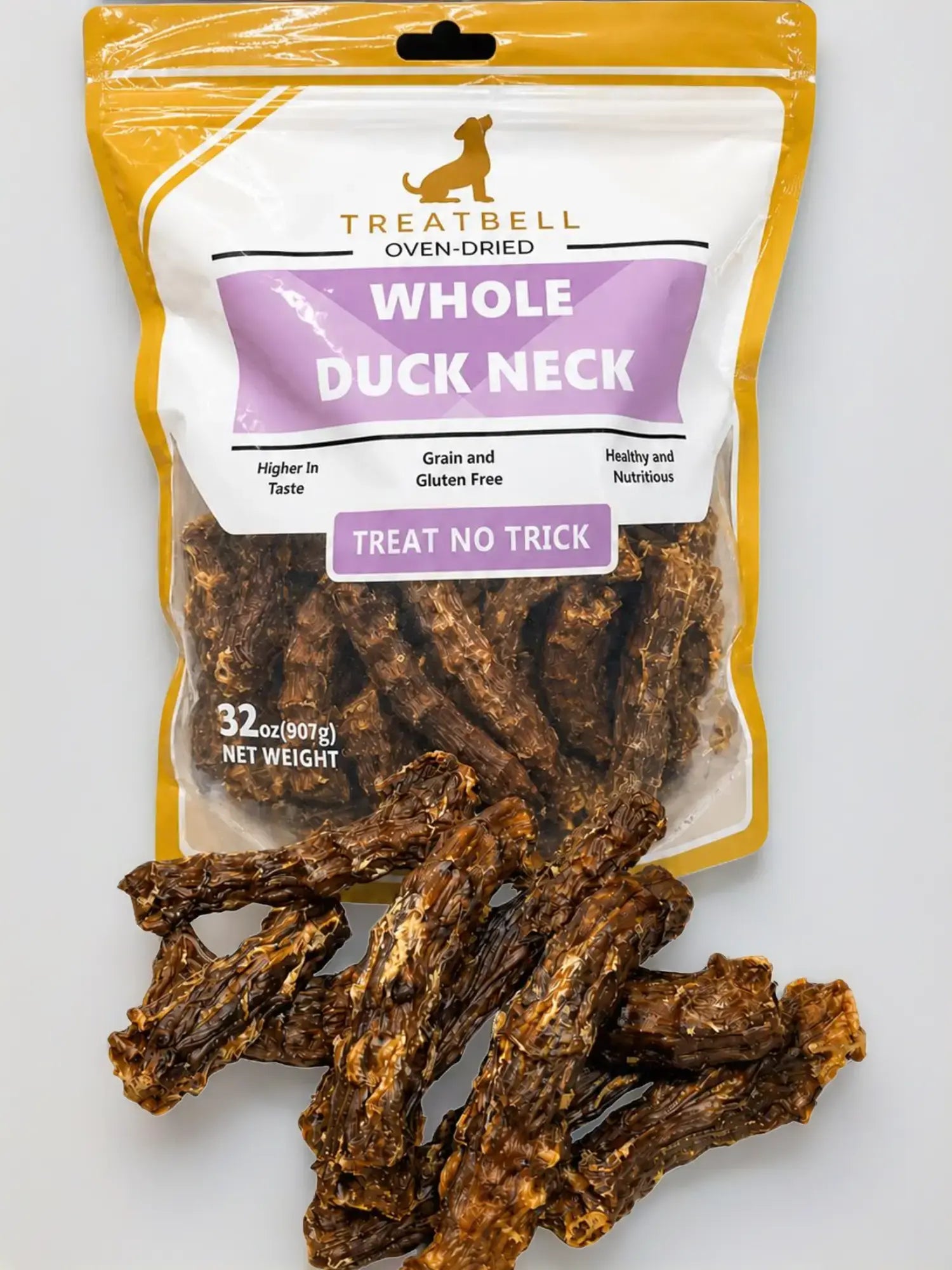 2LB Duckneckpieces Oven-Dried Dog Treats ,Firm & Crunchy Texture, High-Protein Low-Fat Dental Treats, for Joint Health & Oral Hygiene Small to Large Dogs