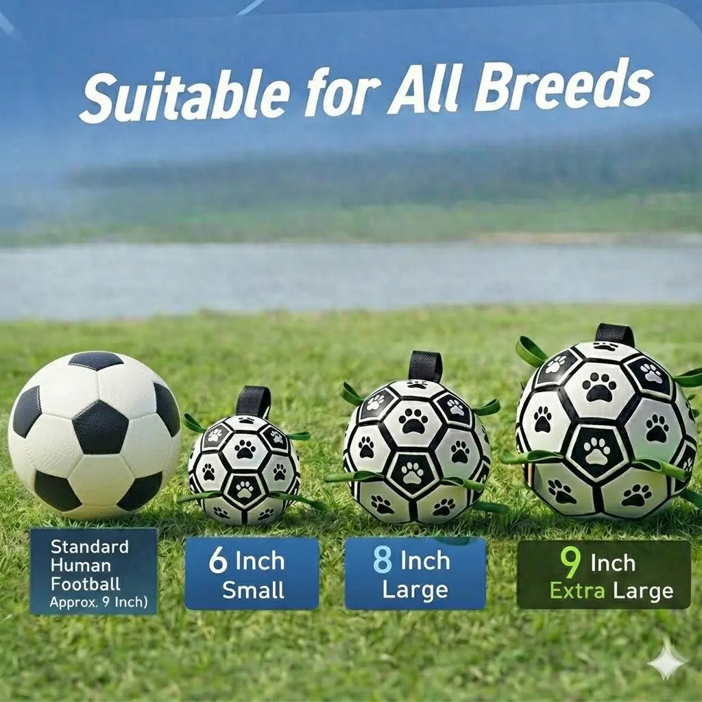 Dog Toys Dog Balls, Dog Soccer Ball with Straps, Dog Birthday, Herding Ball, Balls for Small Medium Pet, Puppy Outdoor Toy (6 Inch)