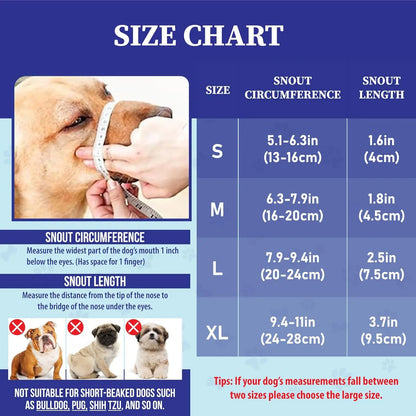 Evollax Dog Muzzle for Large Dogs - Air Mesh Muzzle for Large Sized Dog | Adjustable No Bark Dogs Muzzles for Scavenging Licking & Chewing | Prevent Biting | L 7.9'' - 9.4''